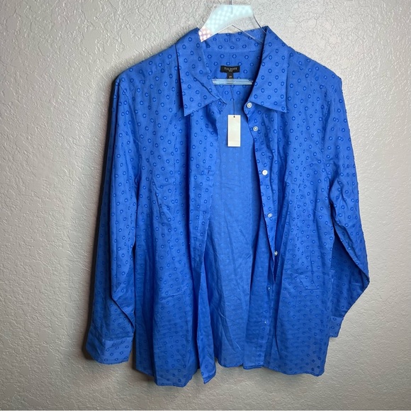 NWT Talbots Long Sleeve Blue Button Down Top - Picture 3 of 8